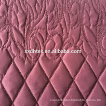 Polyester diamond embroidered winter womenswear coat fabric with quilting
